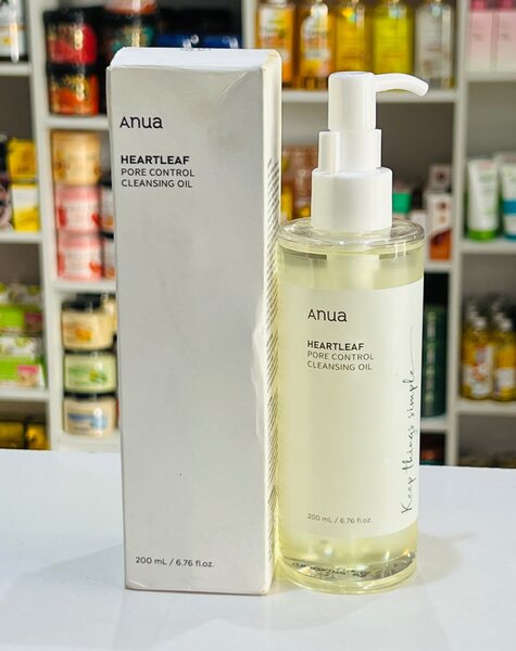 Anua foaming wash, moisturizing lotion and cleansing oil.