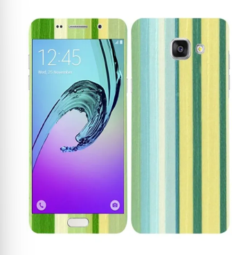 Samsung Galaxy A3 2016 Green Stripped Wooden Texture Mobile Skin