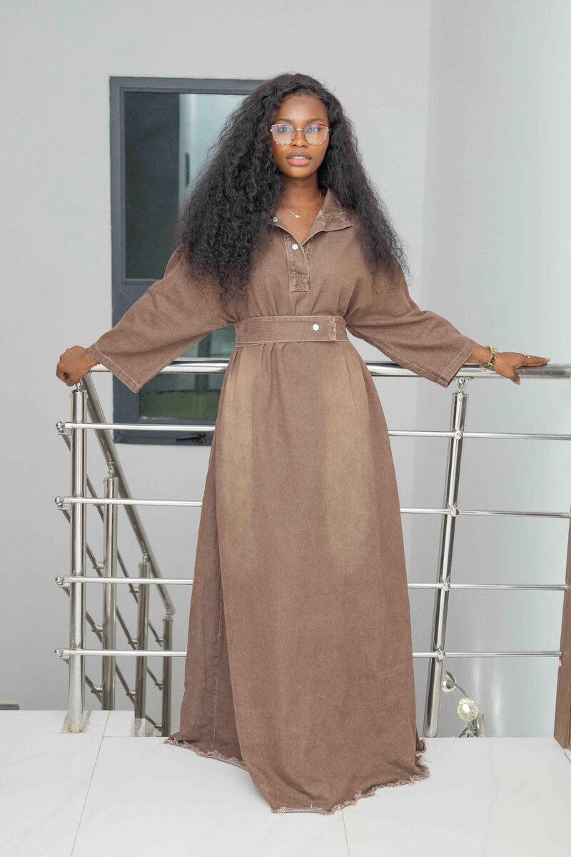 Robe longue en jean élégante