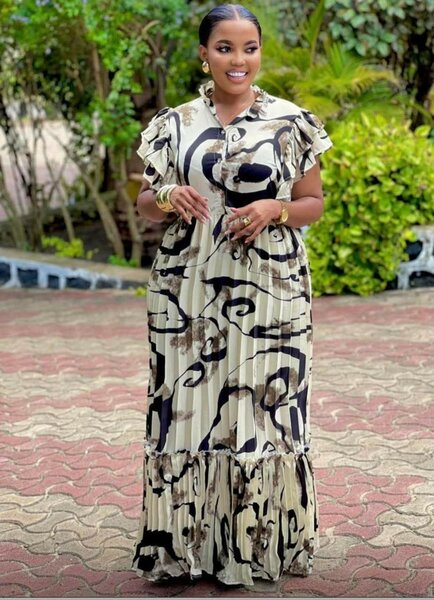 Robe Longue Élégante Imprimée