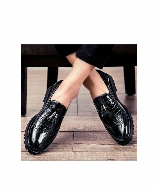 Men Formal Glossy Tassel Brogu