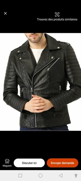 Veste en cuir moto homme