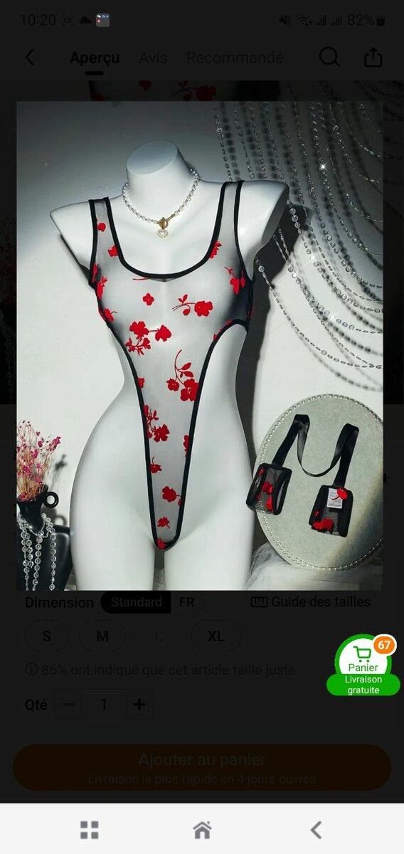 Lingerie en dentelle florale