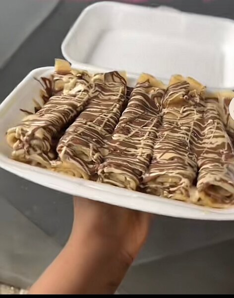 Crêpes roulées au chocolat