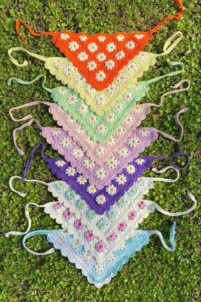 Écharpe crochet colorée