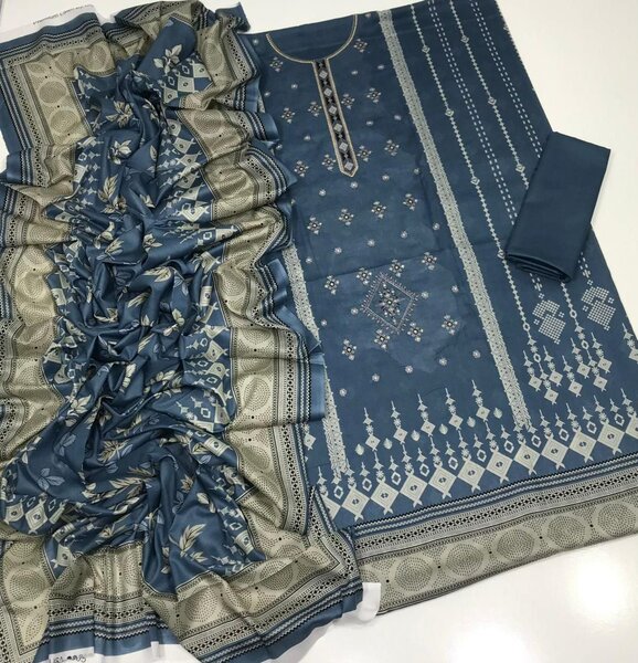 Printed lawn suit