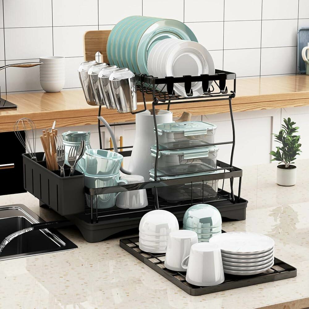 Égouttoir vaisselle à 2 niveau