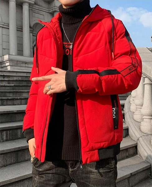 Veste d'hiver rouge chaude