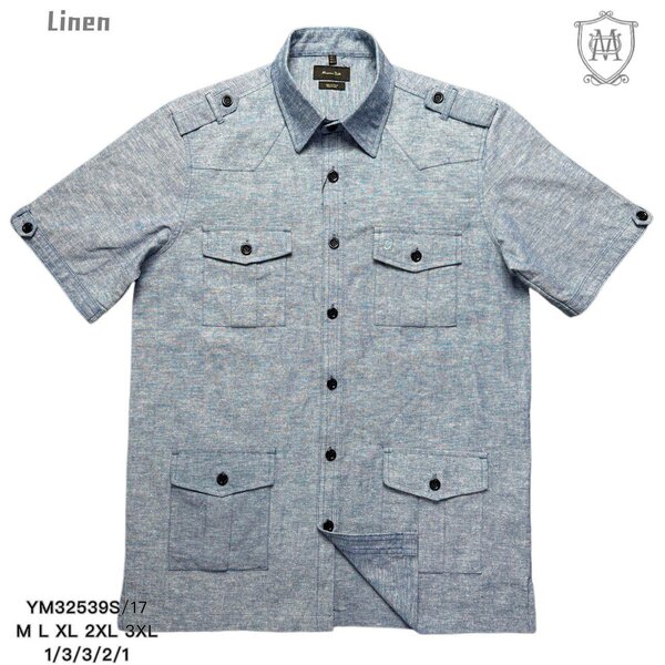 Chemise en lin à poches homme