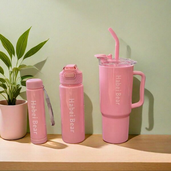 3pc plastic tumbler set and bottle set
