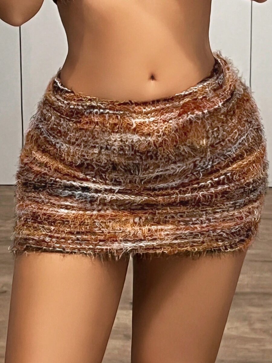 Mini-jupe en tricot bohème