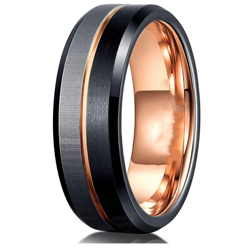 Sterling silver and tungsten rings