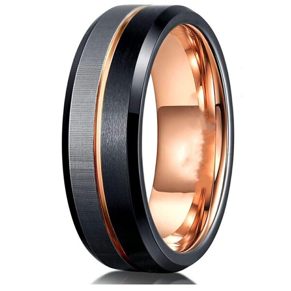 Sterling silver and tungsten rings