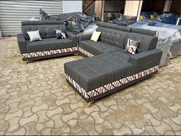 Canapé d'angle moderne gris