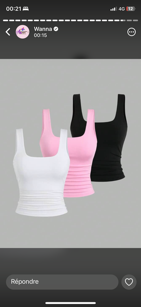 Top court à col carré