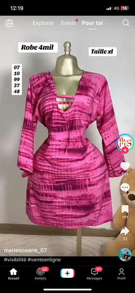 Robe Rose Élégante XL