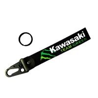 1-PC Motorcycle Collectable Strap Embroidery Keyring Keychain For Honda Yamaha Suzuki Red Ducati BMW Aprilia Kawasaki Benelli Harley Davidson Key Ring Chain Kawasaki Team Green
