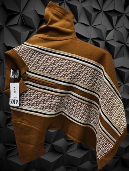 Poncho élégant à rayures