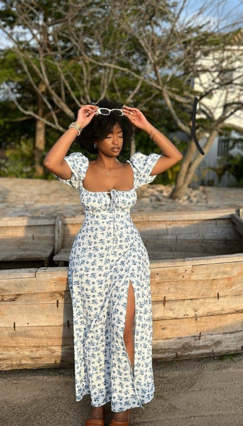 Robe longue florale été