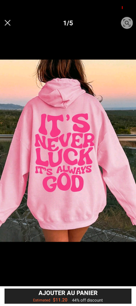 Sweat à Capuche Imprimé Rose