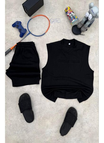 Ensemble Décontracté Noir Unisexe