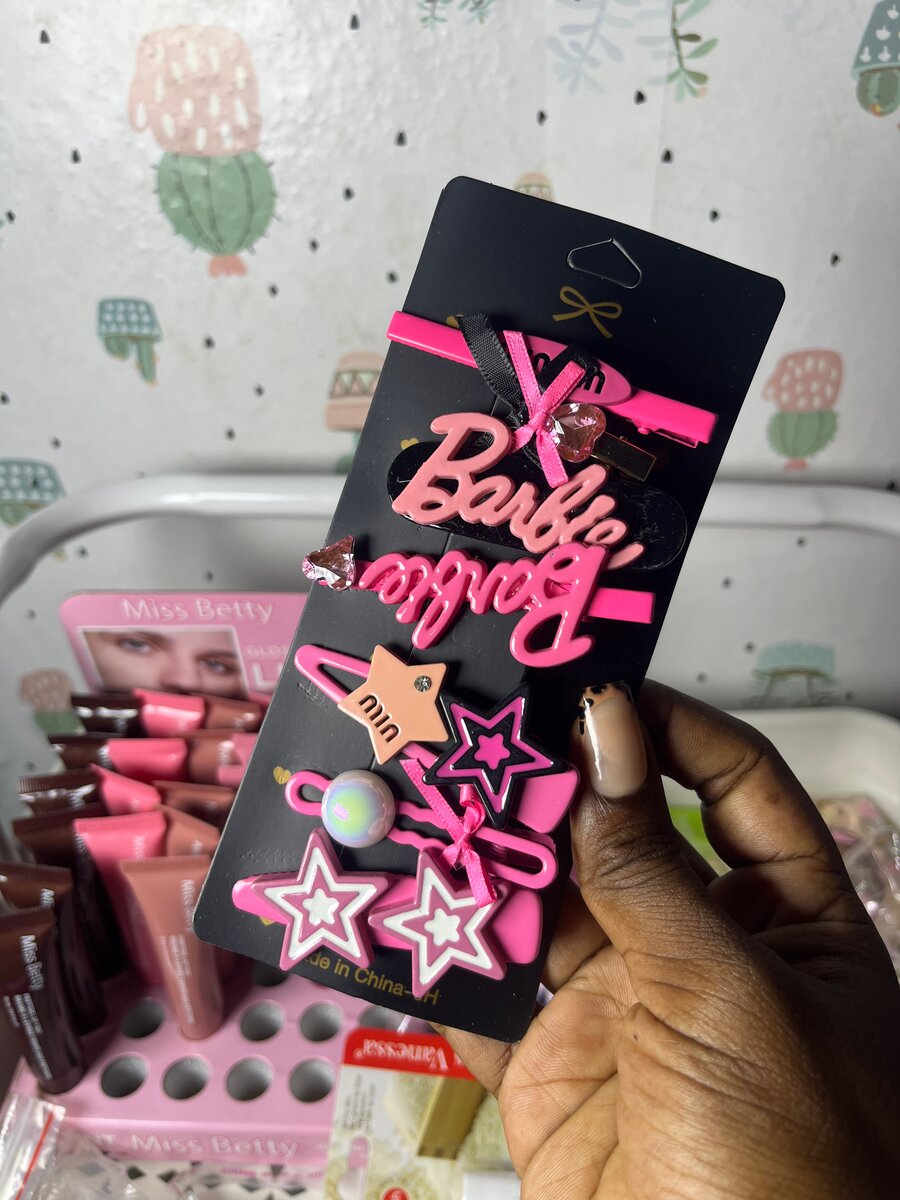 Pinces à cheveux Barbie rose