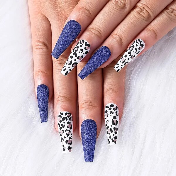 Faux ongles léopard violet