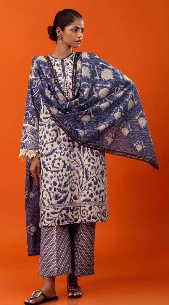 3 piece khaddar unstitched suit