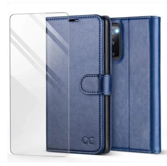 Samsung Galaxy S20 FE Case, Premium PU Leather, S20 FE Phone case TPU Inner Shell, RFID Blocking, Card Holder] Flip Wallet Cover, 6.5 Inch - Blue