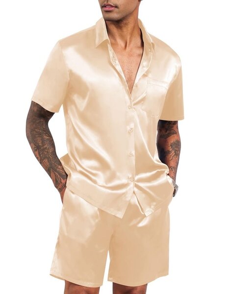 Colored Satin Shirt & shorts Available