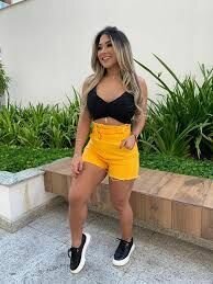 Shorts taille haute pour femme