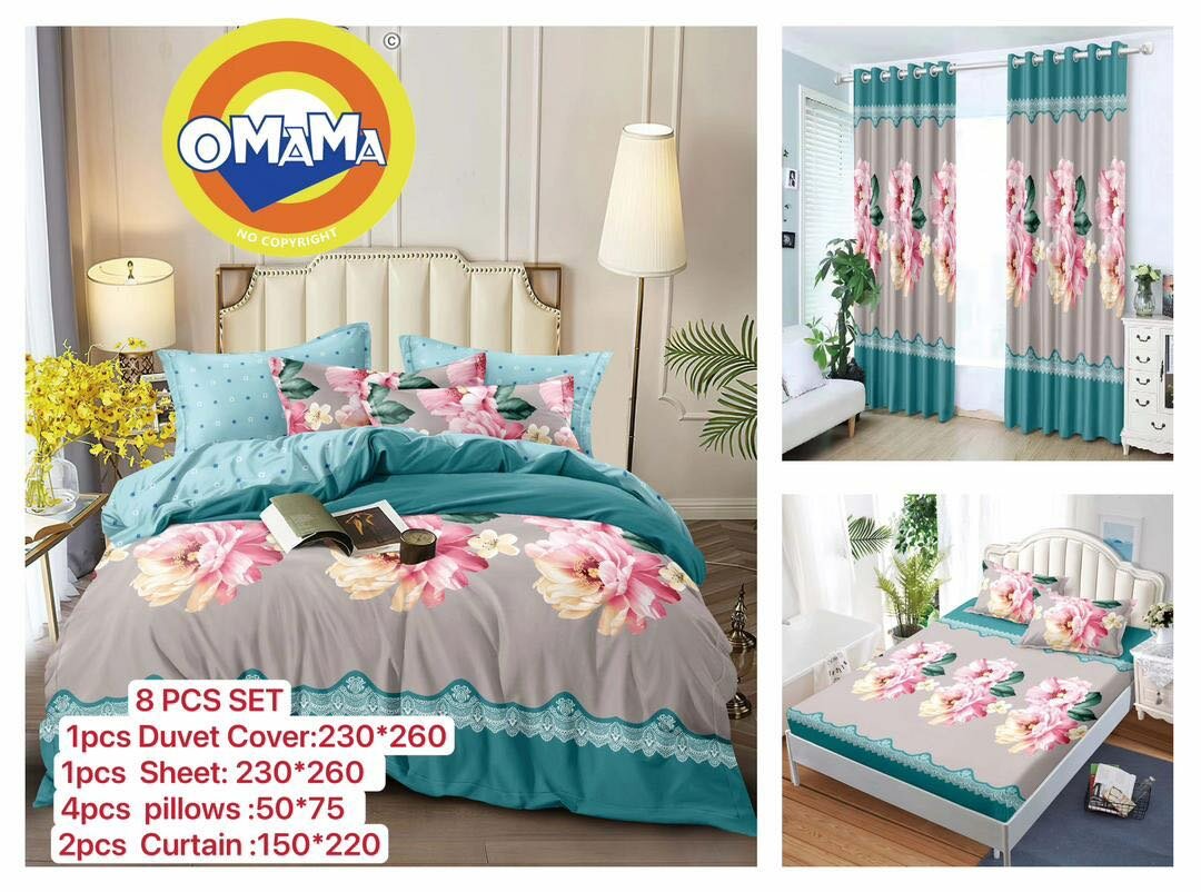 Bedsheet with matching curtains
