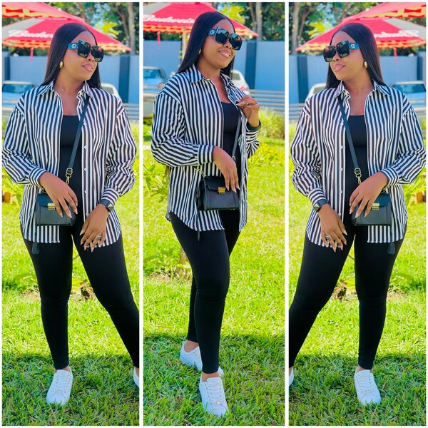 Classic shirt, red and white striped, size S-2xl