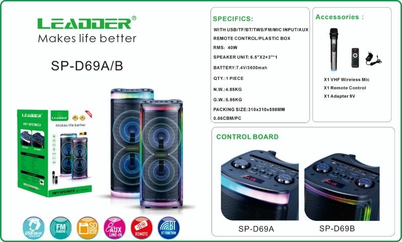 Enceintes Bluetooth Portables SP-804B