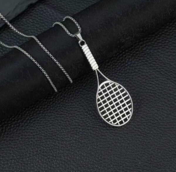 Tennis Racket Pendant Necklace