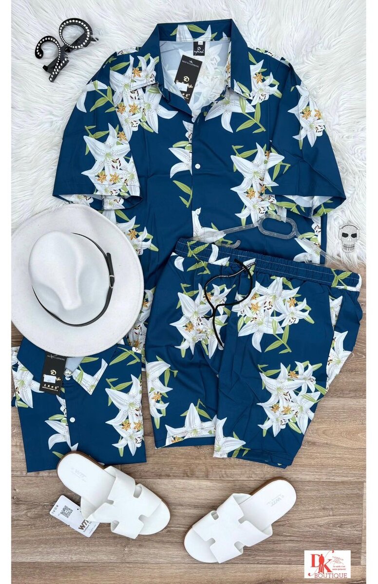 Ensemble d'été floral homme