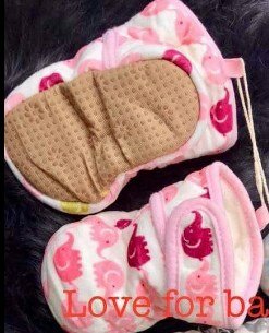 Booties with non-slip soles, pink, 06-m