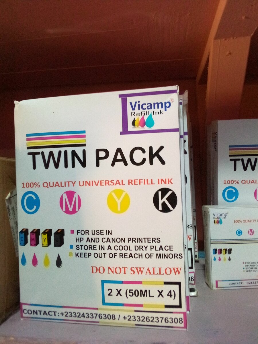 VICAMP UNIVERSAL REFILL INK, HP/CANON PRINTERS - TWIN PACK