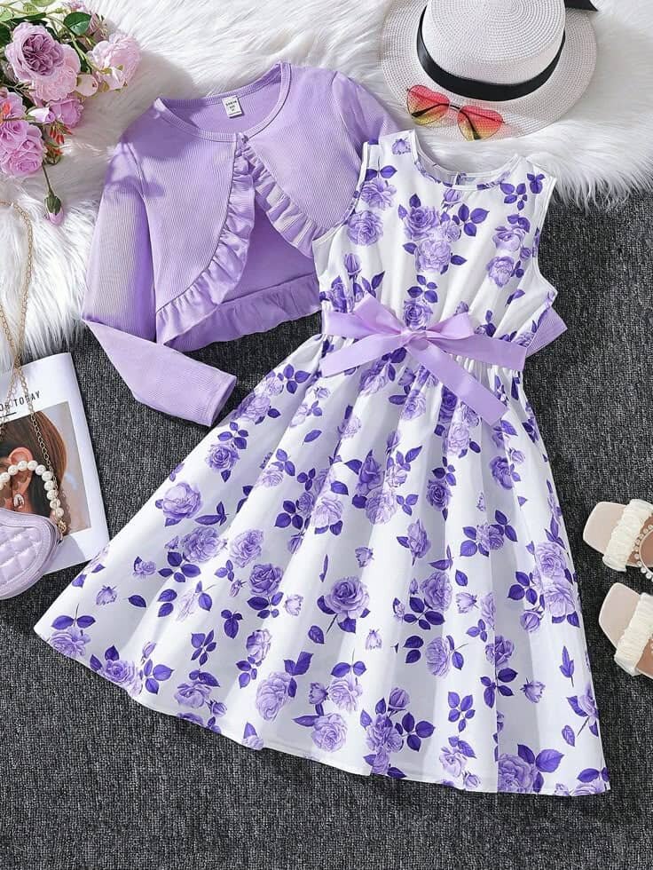 Ensemble denim fille élégante