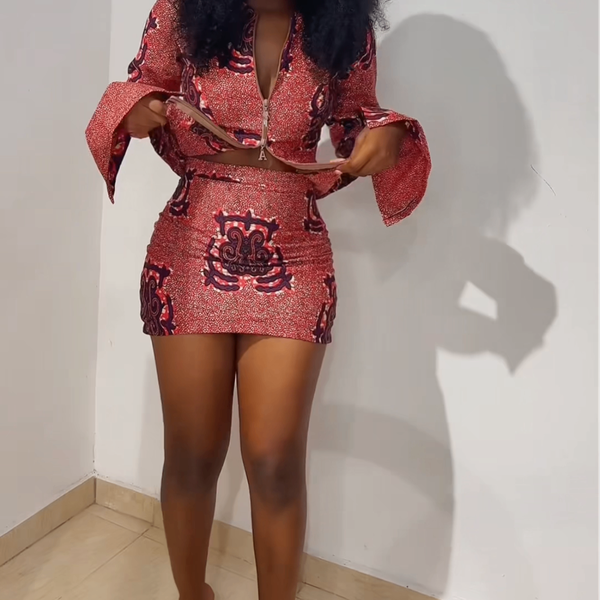 African Print Skirt Set