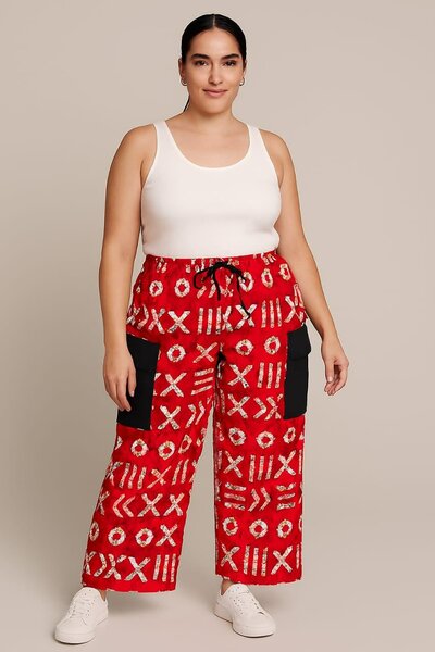 Pantalons larges imprimés femme