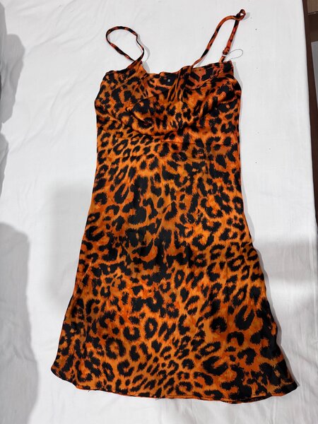 Satin animal print dress
