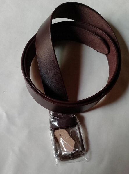 Pure cow leather dress belt with double straps pant belt