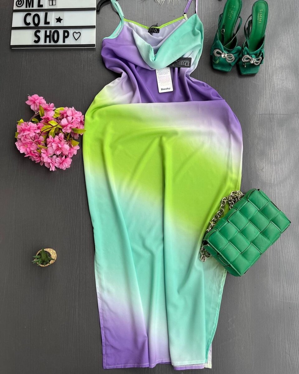 Dress, bag and sandal