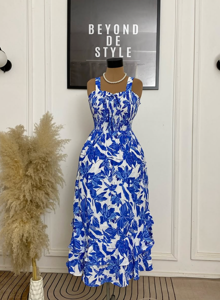 LOVER GIRL FLORAL RUFFLE BUTTON MAXI DRESS