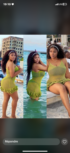 Robe de plage en maille verte