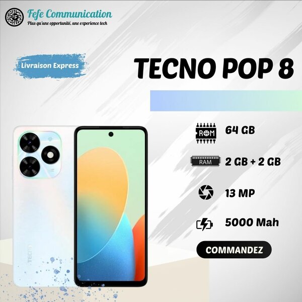 Tecno Pop 8 - 64GB - 4GB Ram