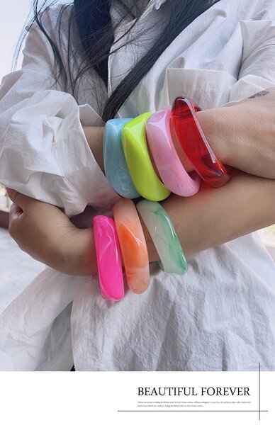 Chunky Marble Acrylic Bangles