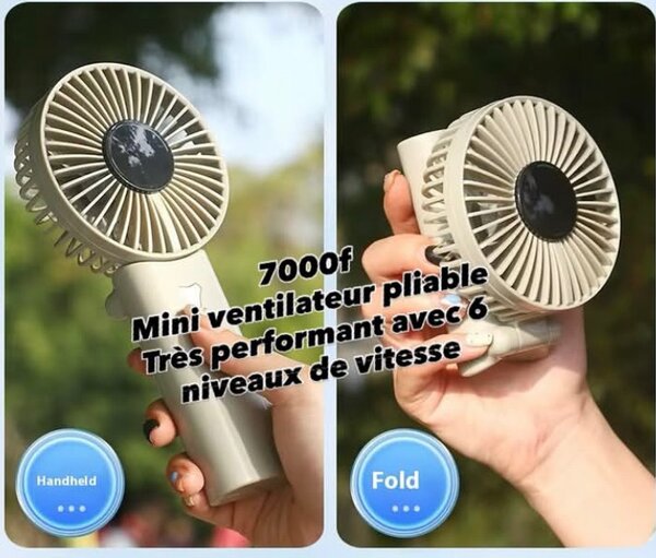 Mini ventilateur pliable 6 vitesses