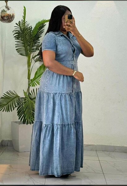 Robe maxi en jean élégante